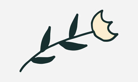 Doodle illustration of flower. Spring season. Hand drawn simple element. St Vaentines or mothers day greeting cardのイラスト素材