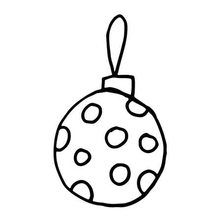 Hand drawn Christmas ornament. Vector illustration isolated on white background. Festive New Year decorationのイラスト素材