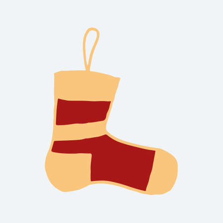 Hand drawn Christmas ornament. Vector illustration isolated on white background. Festive New Year decorationのイラスト素材