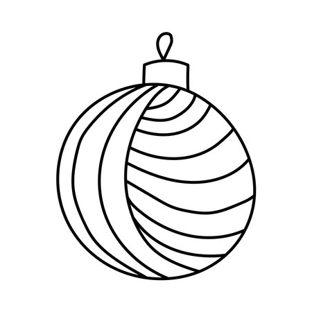 Doodle illustration of a Christmas ornament. New Year festive decoration. Simple vector drawing.のイラスト素材