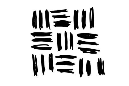 Collection of hand drawn abstract shapes. Scribbles handwritten with pen or pencil. Simple vector illustrationのイラスト素材
