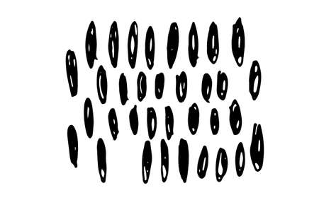 Collection of hand drawn abstract shapes. Scribbles handwritten with pen or pencil. Simple vector illustrationのイラスト素材