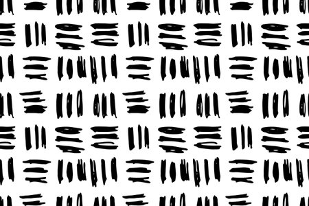 Seamless pattern with hand drawn abstract shapes. Scribbles handwritten with pen or pencil. Simple vector illustrationのイラスト素材