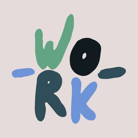 Hand drawn work phraseのイラスト素材