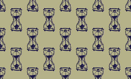 Hand drawn illustration of sandglass or hourglass