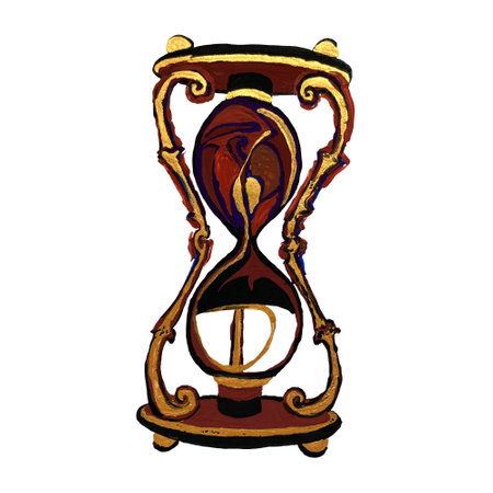 Hand drawn illustration of sandglass or hourglass