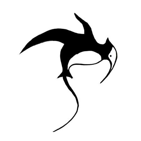 Hand drawn absttact shape of a birdの写真素材