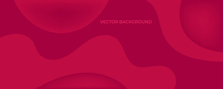 Red Abstract Background With Wavy Shapesのイラスト素材