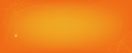 Abstract Orange Background With Minimalistic White Design Elements spider and webのイラスト素材
