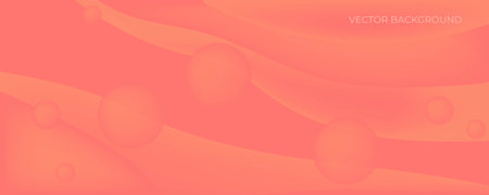 Orange and yellow background with bubbles, trendy peach colorのイラスト素材