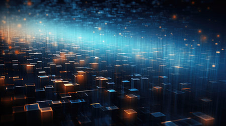 A large group of cubes fills the centerの素材