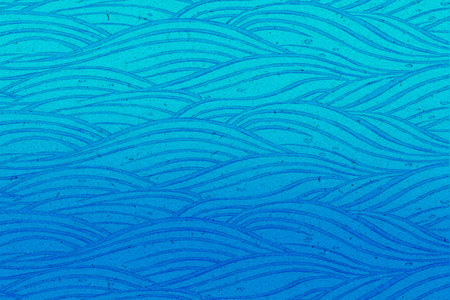 Blue Background With Wavy Linesの写真素材