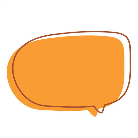 Orange Speech Bubble on White Backgroundのイラスト素材