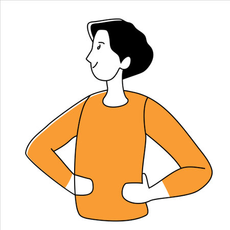 Confident Man With Hands on Hipsのイラスト素材