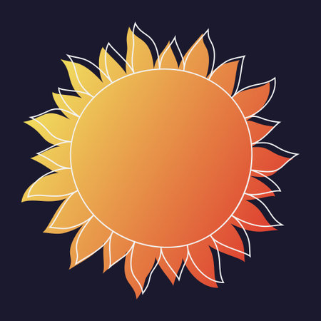 Abstraction graphic design for solar gradation color on the black background Sun weather icon vectorのイラスト素材