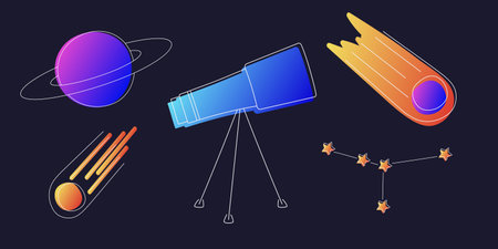 Diverse Group of Space Objectsのイラスト素材
