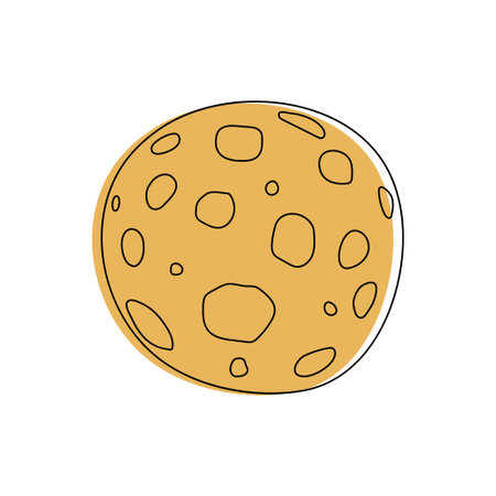 Moon in flat design style. Vector illustrationのイラスト素材