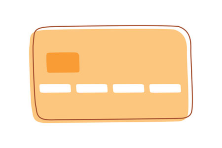 Orange Credit Card on White Backgroundのイラスト素材