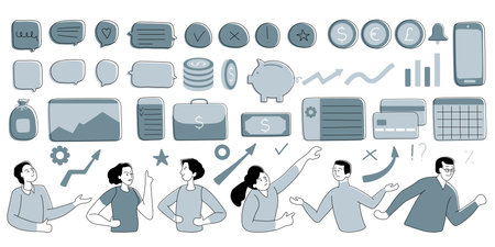 Investment icon set. Containing investorのイラスト素材