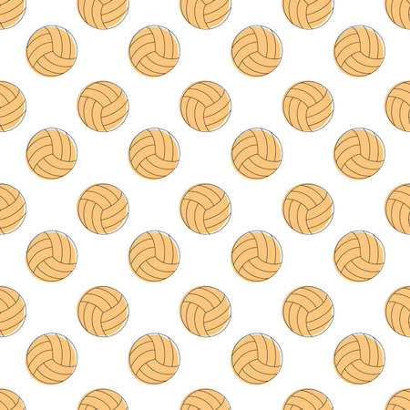 Volleyball Ball Pattern on White Backgroundのイラスト素材