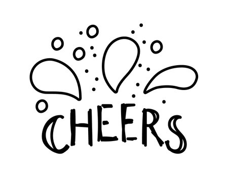 Cheers. Merry Christmas. Vector. Lettering. Phraseのイラスト素材