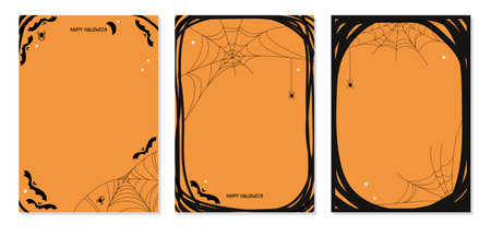 Vector set of art banners for Halloween.のイラスト素材
