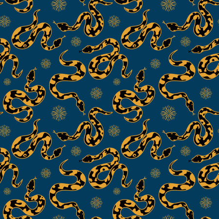 Colorful Snake seamless pattern vector illustration of animalのイラスト素材