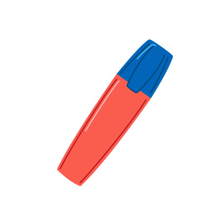 red and blue scissors look like pen on white backgroundのイラスト素材