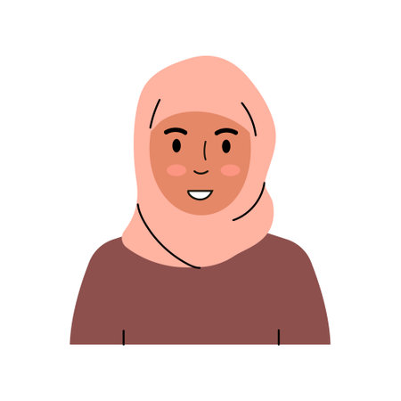 Smiling Woman Wearing A Headscarfのイラスト素材