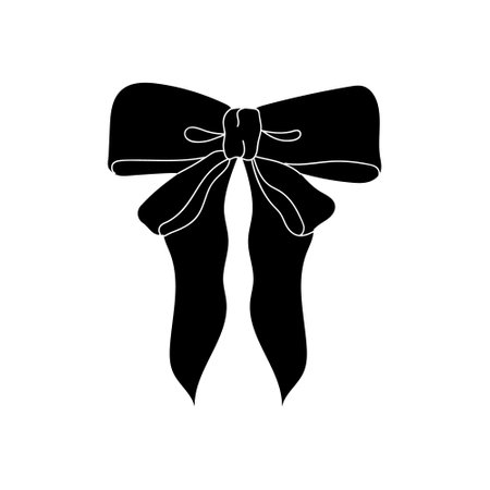 Simple Black And White Bow Illustrationのイラスト素材