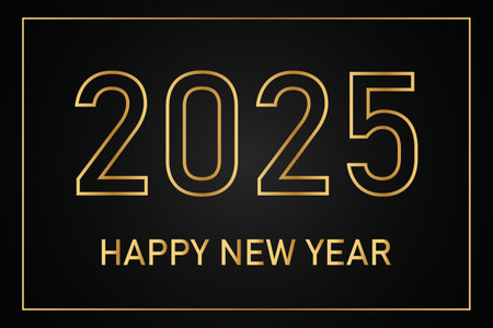 2025 handwritten text. Typography vector design for Happy New Year greeting cards and posterのイラスト素材