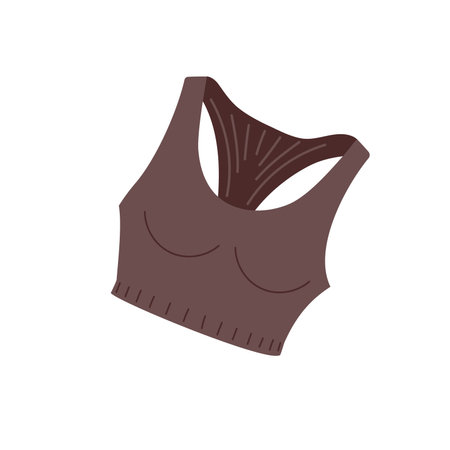 Simple and stylish brown crop top with a sporty design suitable for casual wearのイラスト素材
