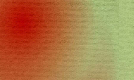 Abstract gradient artwork blending warm red and cool green hues on textured paper backgroundの写真素材