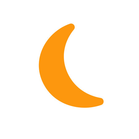 Bright orange crescent moon design on a simple background for modern decorationのイラスト素材