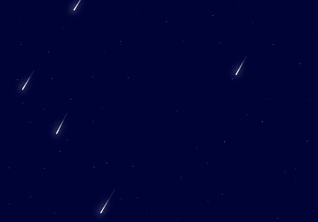 Night sky filled with shooting stars during a meteor shower in a clear environment