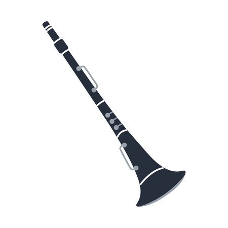 Clarinet resting on a white background ready for a musical performance in a concert settingのイラスト素材