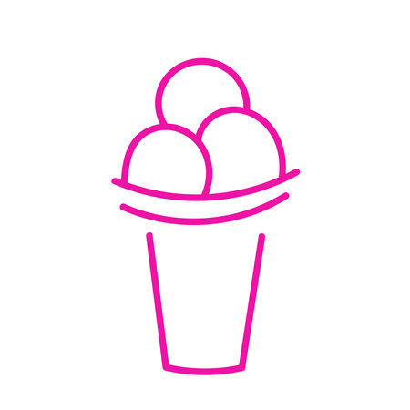 Colorful ice cream cone with three scoops displayed against a minimalistic backgroundのイラスト素材