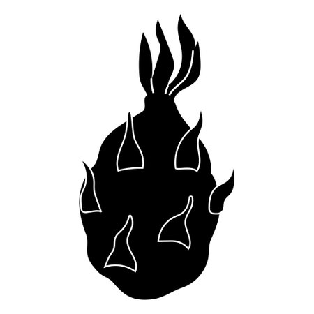 Unique black and white cactus illustration with distinctive shapes and detailsのイラスト素材