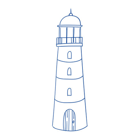 Lighthouse outline showcasing architectural style and coastal significanceのイラスト素材