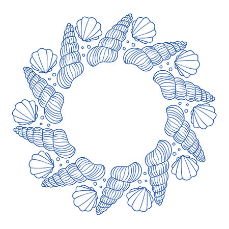 Intricate seashell pattern creating a decorative coastal design suitable for various usesのイラスト素材