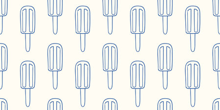 Pattern of popsicles on a light background featuring simple line art designのイラスト素材