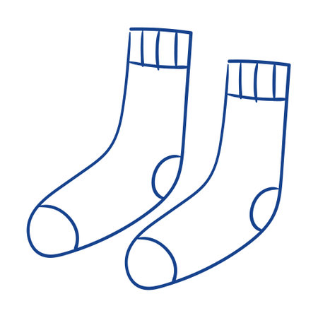 Pair of simple illustrated socks displayed on a neutral background for cozy lifestyle inspiration