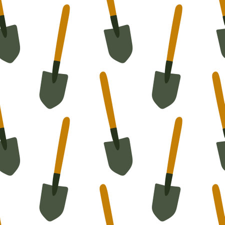 Pattern of garden spades on a white background for crafting or decoration purposesのイラスト素材