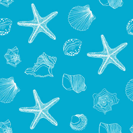 Shells seamless pattern. のイラスト素材