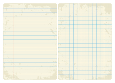 Lined & Graph vintage paper setのイラスト素材