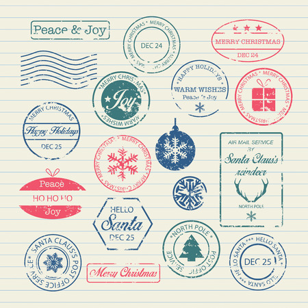 Christmas Stamps Setのイラスト素材