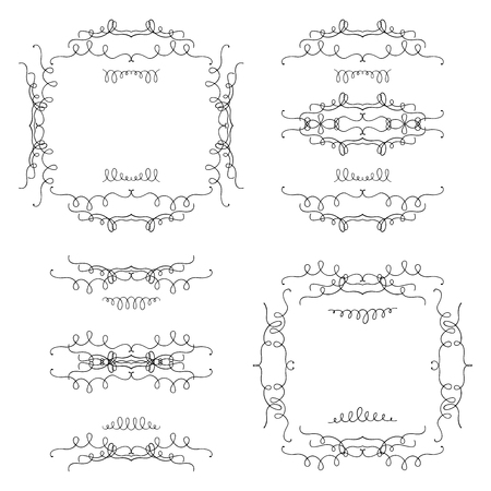 Hand Drawn ornamental borders and framesのイラスト素材