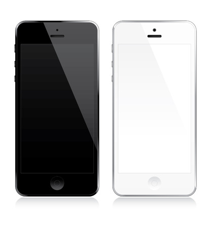 White and black smartphones setのイラスト素材
