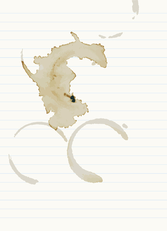 Dirty paper with coffee stainsのイラスト素材