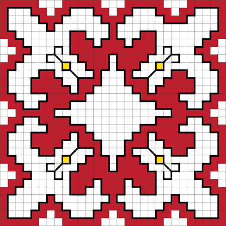 Traditional Slavic embroidery scheme. Vector illustrationのイラスト素材